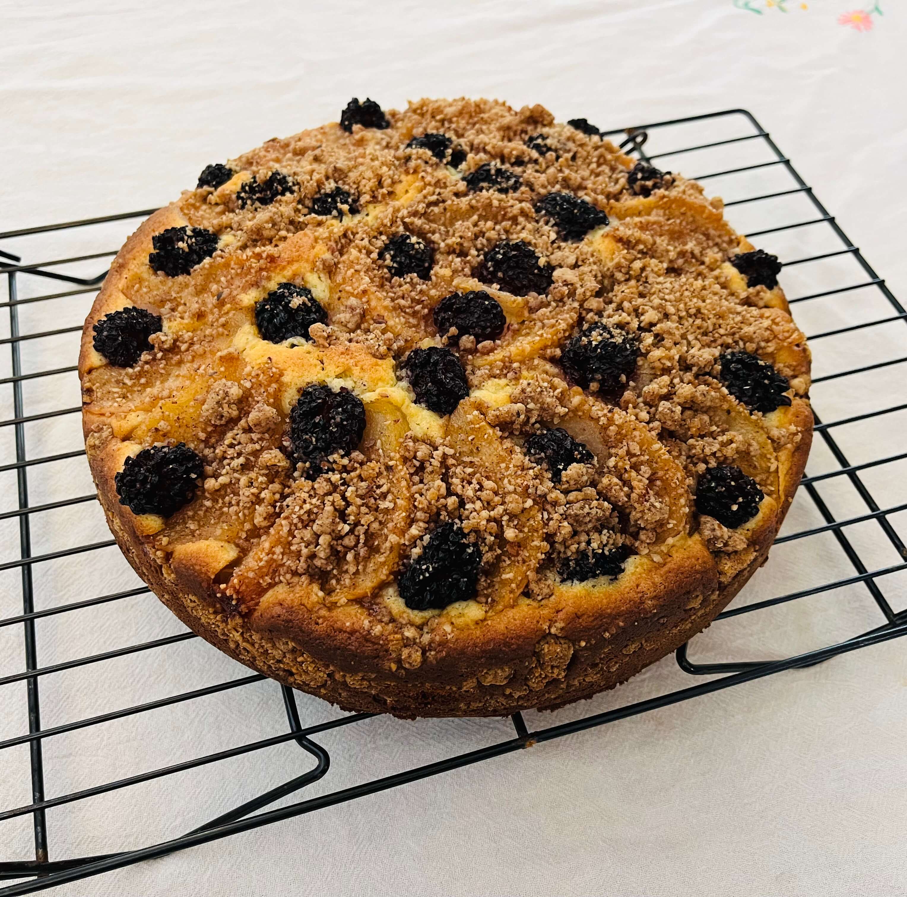 Blackberry, Pear Crumb Cake