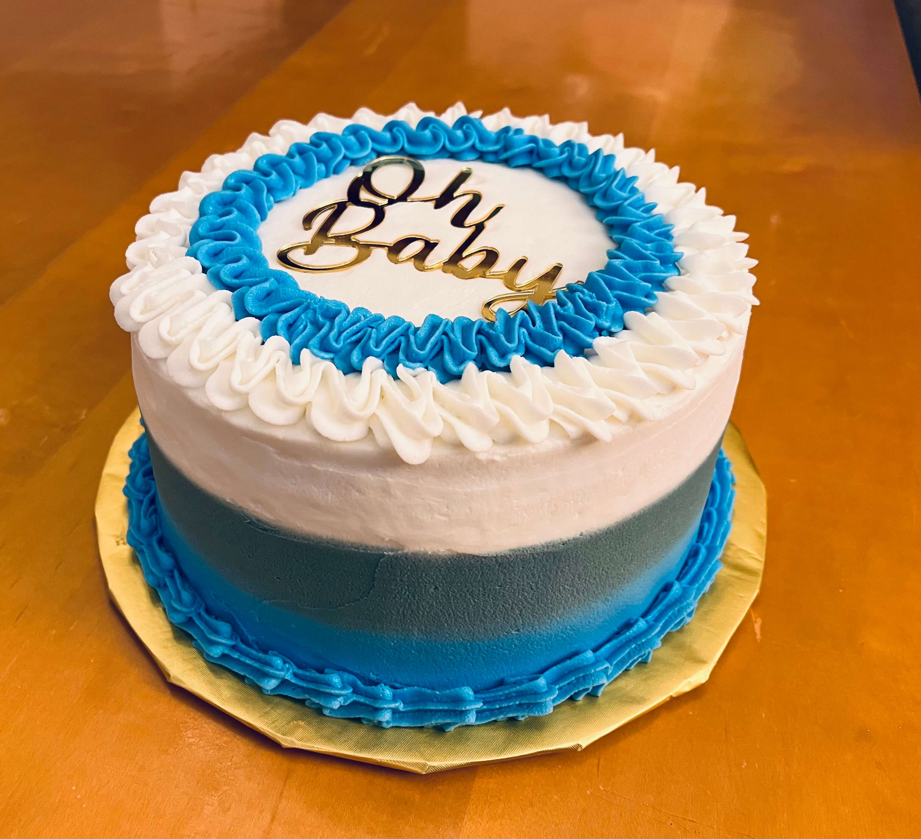 Oh Baby Blue Ombre Strawberry & White Chocolate Cake